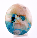 26cts  GEM SILICA CHRYSOCOLLA SCENIC LILY MINE PERU CABOCHON PENDANT BB317