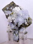 6.1cm  BLUE DOLOMITE SELLAITE CRYSTALS CHALCOPYRITE QUARTZ CALCITE PERU GB30