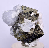 3.3cm  BLUE DOLOMITE SELLAITE CRYSTALS CHALCOPYRITE QUARTZ CALCITE PERU GB32