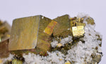 5.1cms PYRITE CHALCOPYRITE CUBIC QUARTZ  PERU SHINY CRYSTALS MINERAL MB109