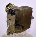 8.5cms PYRITE CUBIC QUARTZ CALCITE PERU SHINY CRYSTALS MINERAL COLLECTOR MB112