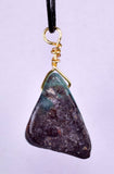 GEM BLUE OPAL SCENIC PERU TUMBLED PENDANT BLACK NECKLACE SEASCAPE JEWELRY JB17