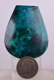 4.3 cms  BLUE CHRYSOCOLLA MALACHITE PERU SCENIC CABOCHON PENDANT BB283