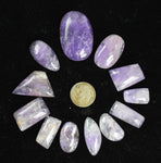 LOT 12 AMETHYST CABOCHONS QUARTZ  BOLIVIA JEWELRY PENDANT BB327
