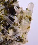 3.8cms EPIDOTE QUARTZ CRYSTALS PERU CLUSTER COLLECTOR GREEN COLOR MINERAL CB145