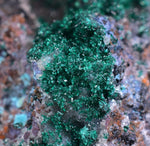 9cm GEM BROCHANTITE CHRYSOCOLLA MALACHITE DRUZY QUARTZ DIOPTASE ? CHILE ZB27