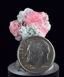 2.1cms RHODOCHROSITE PYRITE FLUORITE CHINA CRYSTAL RHOMBOHEDRAL MINIATURE RB647