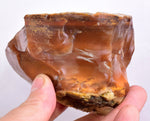 9cms GOLDEN AGATE CHALCEDONY ? BANDED ROUGH CHOCOLATE TRANSLUCENT PERU AB220