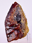 8.2cms  GEM GARNET  BANDED QUARTZ EPIDOTE CRYSTALS PERU SHINY SHARP RARE GB65