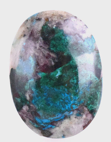 114carats  BLUE CHRYSOCOLLA QUARTZ MALACHITE PERU SCENIC CABOCHON PENDANT BB79