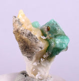 2.2cms GEM EMERALD CRYSTAL PYRITE CALCITE QUARTZ COLOMBIA MINERAL SPECIMEN EB27