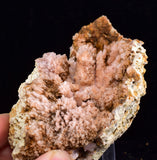 9.9cms ROSE DRUZY QUARTZ BRIGHT CRYSTALS CATHEDRAL BOTRYOIDAL PERU NEW FIND QB41