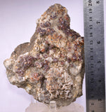 14cms GEM SPHALERITE RUBY BLEND ON QUARTZ PYRITE CRYSTALS PERU MB141