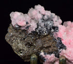 6.8cms RHODOCHROSITE CALCITE PYRITE  CRYSTALS HUANZALA PERU PINK CRYSTALS RB362