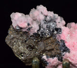 6.8cms RHODOCHROSITE CALCITE PYRITE  CRYSTALS HUANZALA PERU PINK CRYSTALS RB362