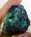 61grs GEM SILICA CHRYSOCOLLA SCENIC PERU CHALCEDONY COPPER MINERALS ROUGH SB187