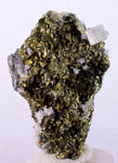 4.1cms APATITE SIDERITE QUARTZ CRYSTALS CHALCOPYRITE BORNITE PYRITE PERU AB06