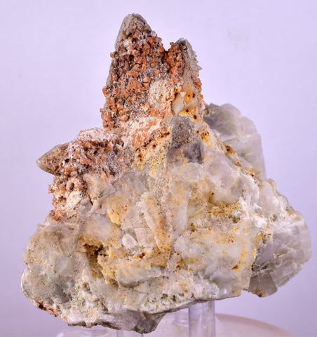 9.5 cms RED ORANGE ZEOLITE STILBITE LAUMONTITE CALCITE CRYSTALS PERU FB79