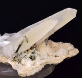 12.3cms QUARTZ EPIDOTE CRYSTAL MINERAL SPECIMEN QB109