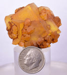 3.7cms GEM YELLOW FLUORITE SHINY CRYSTAL AHOULI MOROCCO MINERAL SPECIMEN KB48