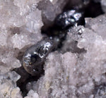 3.8cms TWIN ACANTHITE QUARTZ PYRARGYRITE CRYSTALS MINERALPERU COLLECTOR HB168