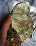 21.5cms TWIN SELENITE CRYSTALS CHRYSOCOLLA SPHERES INSIDE LILY MINE PERU TB126