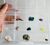 11 MINERALS COLLECTION FLAT WHOLESALE INCLUDING DISPLAY BOX PYRITE SILVER JB10