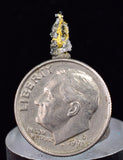 0.8cm UNIQUE NATIVE GOLD INCAS PYRITE PERU QUARTZ THUMBNAIL CRYSTAL LB176