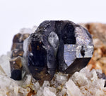 10.2cms TWIN CASSITERITE BRILLIANT CRYSTALS FACET GRADE  BOLIVIA MINERAL EB54