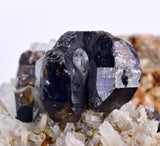 10.2cms TWIN CASSITERITE BRILLIANT CRYSTALS FACET GRADE  BOLIVIA MINERAL EB54
