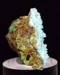 4cm SHATTUCKITE ON SELENITE PICKERINGITE CRYSTAL BI COLOR PERU CHRYSOCOLLA  TB69