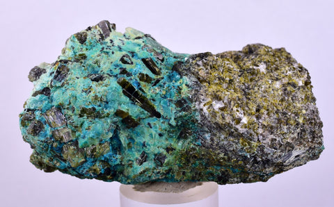 7.5cms EPIDOTE CHRYSOCOLLA CRYSTALS PERU COLLECTOR GREEN COLOR MINERAL CB185