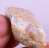 23 cts FIRE OPAL AUSTRALIA PRECIOUS BLUE FIRE OPAL COBBER MATRIX JEWELRY OB66