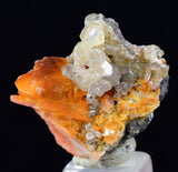 2cms CERUSSITE BARITE GALENA CRYSTALS MOROCCO MINERAL SPECIMEN KB55