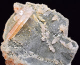 8.7cms LIMONITE IN SELENITE CRYSTAL COLLECTOR PERU MINERAL SPECIMEN TB107