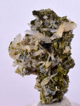 3.8cms EPIDOTE QUARTZ CRYSTALS PERU CLUSTER COLLECTOR GREEN COLOR MINERAL CB145