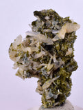 3.8cms EPIDOTE QUARTZ CRYSTALS PERU CLUSTER COLLECTOR GREEN COLOR MINERAL CB145