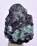 3.1cms GEOCRONITE GREEN FLUORITE CRYSTAL PERU MILPO ATACOCHA PERU SHINY KB34