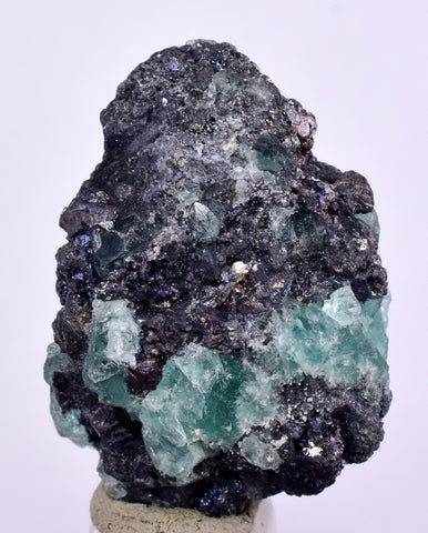 3.1cms GEOCRONITE GREEN FLUORITE CRYSTAL PERU MILPO ATACOCHA PERU SHINY KB34