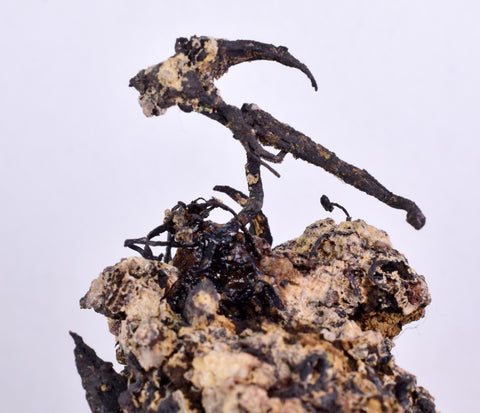 9.5cm NATIVE SILVER WIRES PERU UCHUCCHACUA MINE PYRITE PROUSTITE MANGANITE HB163