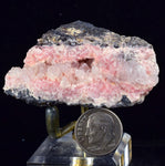 5.8cms RHODOCHROSITE ROSETTE QUARTZ SPHALERITE PERU PINK CRYSTALS NEEDLES  RB325