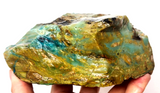 1.4kg GEM BLUE OPAL PERU ROUGH SCENIC SEASCAPE MINERAL SPECIMEN OB53