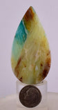 120ct GEM BLUE OPAL SCENIC CABOCHON PERU SEASCAPE PENDANT JEWELRY BB253
