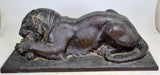 LION SCULPTURE BRONZE BY SCULPTOR ARTEMIO OCAÑA 34 cms. PERU