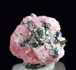 1.2cms RHODOCHROSITE PYRITE CHINA CRYSTAL RHOMBOHEDRAL MINIATURE RB636