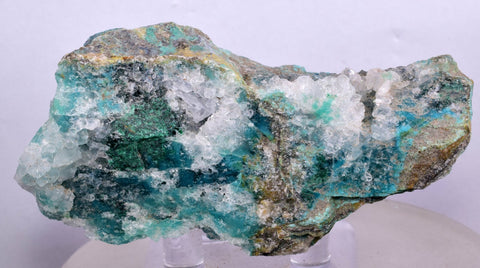 7.8cms DRUZY CHRYSOCOLLA ATACAMITE MALACHITE QUARTZ CRYSTALS LILY MINE PERU DB62