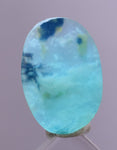 1.5ct GEM BLUE OPAL SCENIC CABOCHON PERU SEASCAPE PENDANT JEWELRY BB362