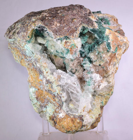 14cms GEM ATACAMITE INSIDE SELENITE CRYSTAL LILY MINE 2000 DISCOVERY PERU AB183
