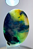 36.5cts  GEM SILICA CHRYSOCOLLA SCENIC LILY MINE PERU CABOCHON PENDANT BB318