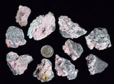 LOT 10 RHODOCHROSITE ROSETTE PERU PINK CRYSTALS HUANZALA MINE MINERAL RB544